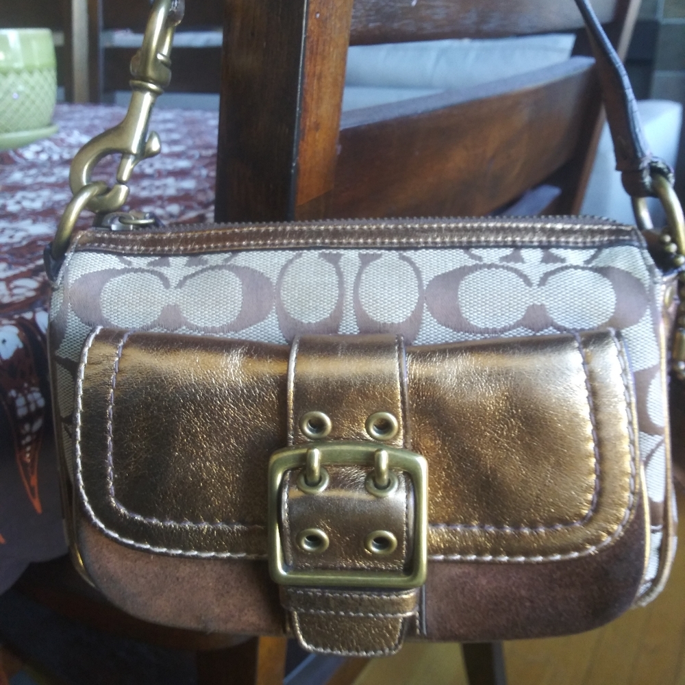 Coach limited edition signature print shoulder bag